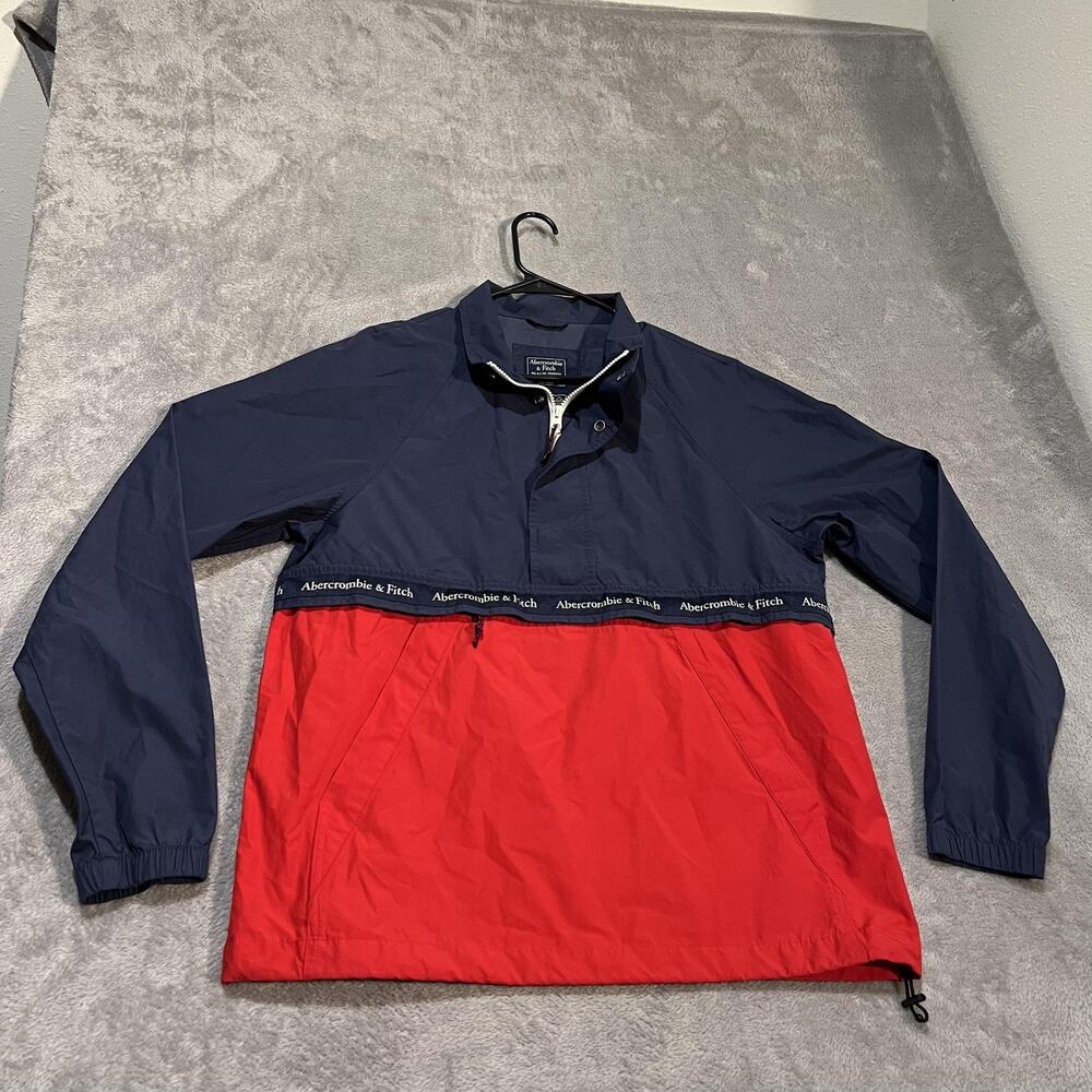 Abercrombie & Fitch Pullover Anorak Jacket Mens Med Windbreaker Water Resistant